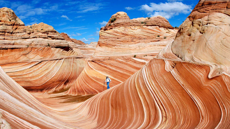 Granite mountain peaks and glacial lakes in Patagonia